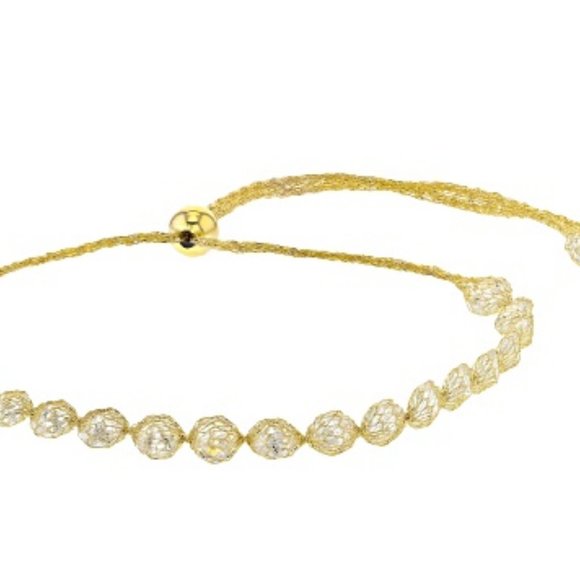 SET 14K Gold Cubic Zirconia Crochet D'Tuscano NECKLACE & BRACELET SET - Picture 4 of 6